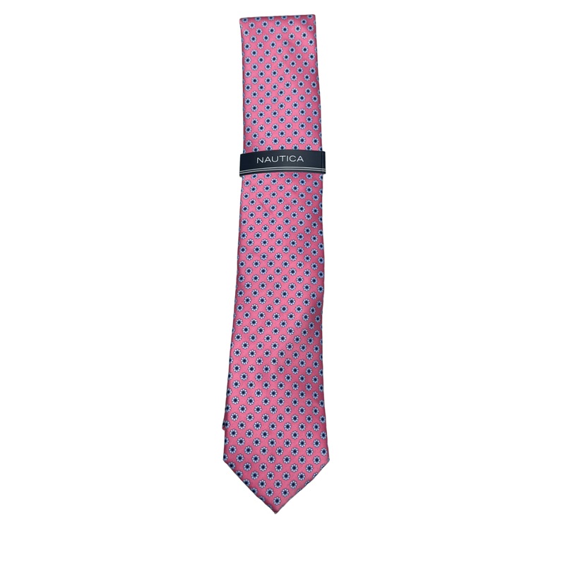 Nautica Mens Pink Floral Necktie Tie