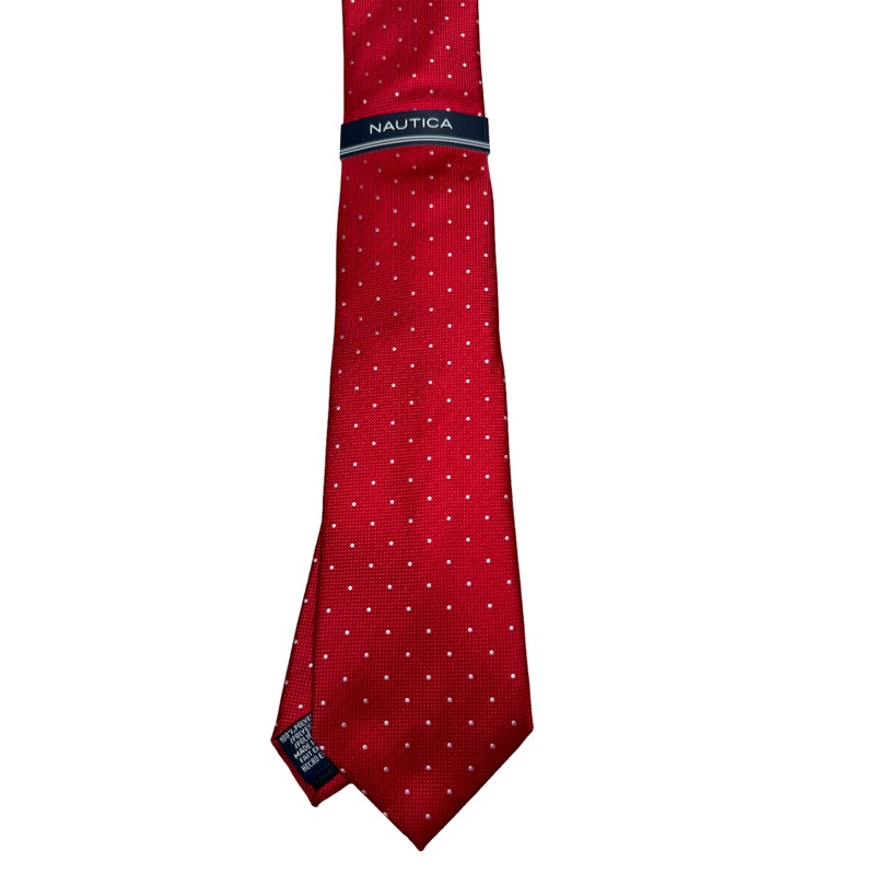 Nautica Mens Red Dot Necktie Tie