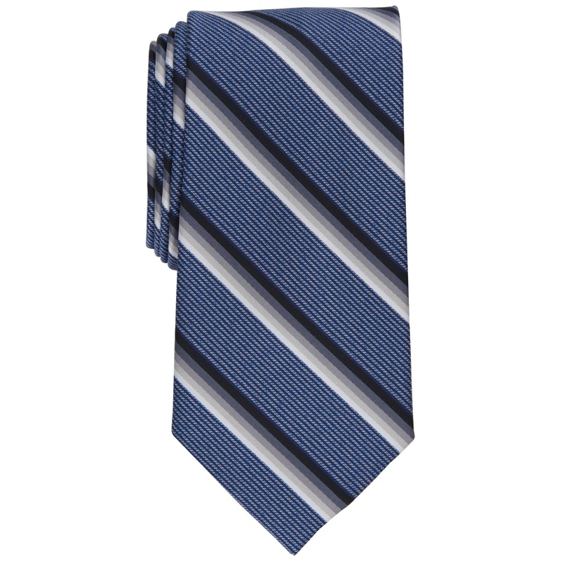 Perry Ellis Men's Abbott Stripe Tie Blue Grey Necktie