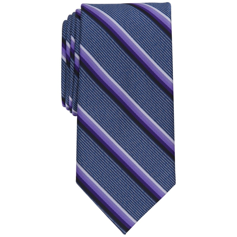 Perry Ellis Men's Abbott Stripe Tie Blue Purple Necktie