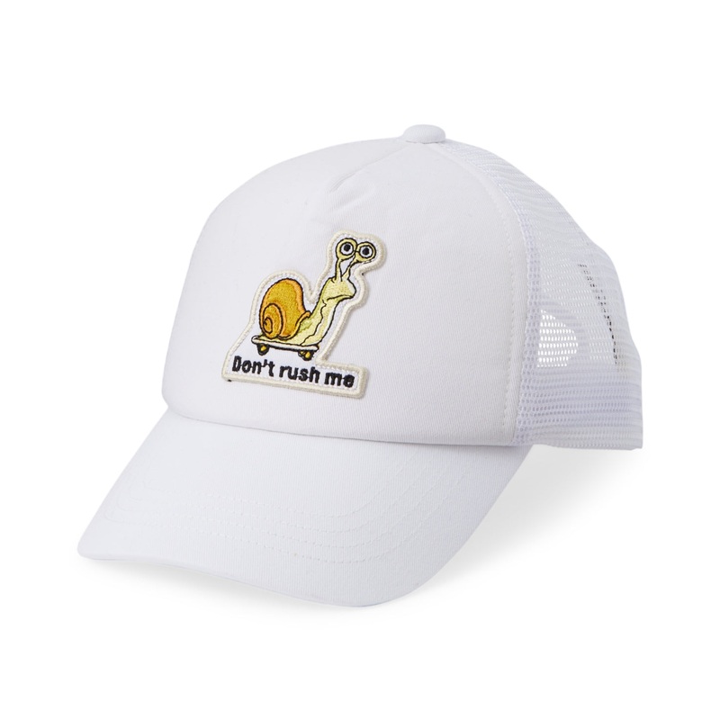 Sun Stone Mens Snail Graphic White Cap Hat OS