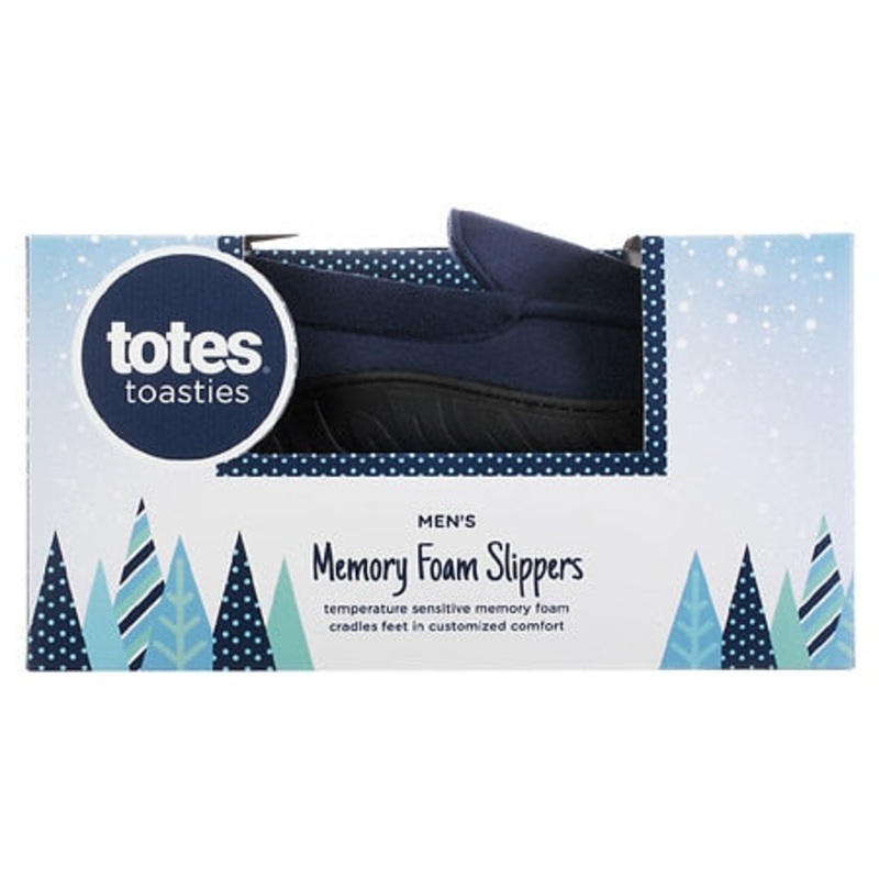 Totes Men's Navy Blue Loafer Style Slippers Memory Foam XL 11 - 12
