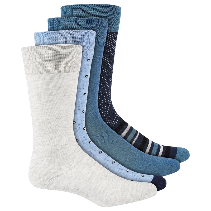 Alfani Men's 4 pk. Crew Socks Blue cream ONE SIZE