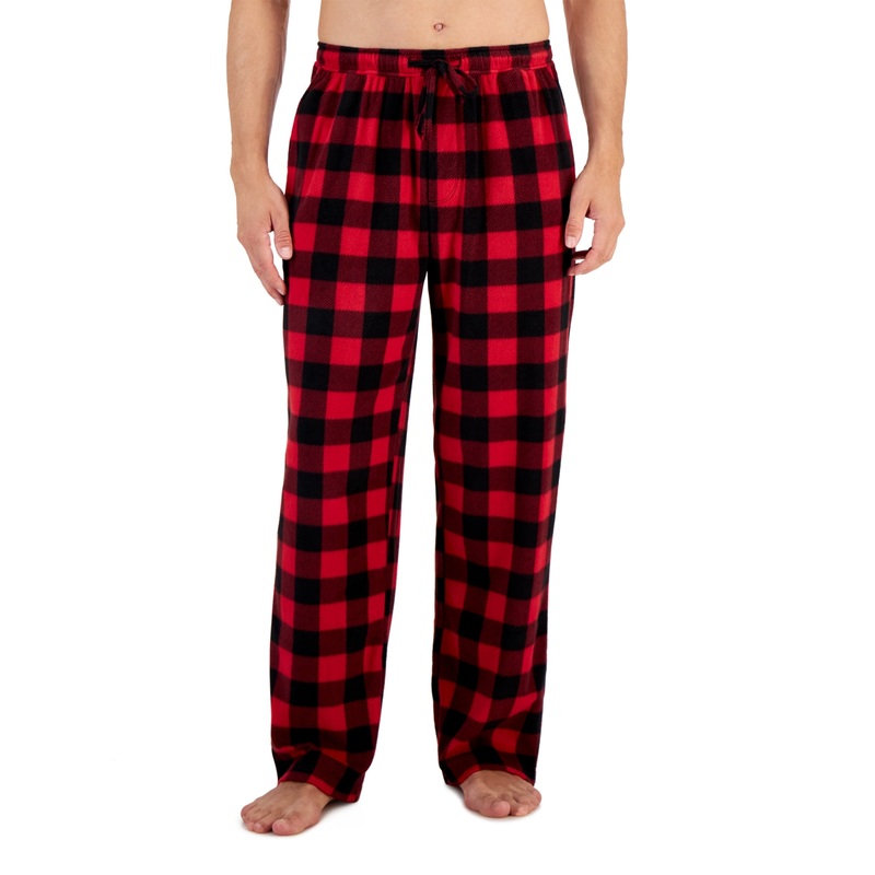 Club Room Mens Fair Isle Fleece Red  Pajama Pants XL