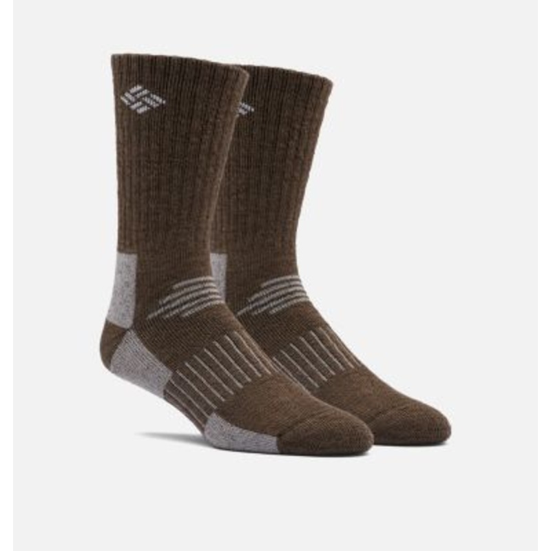 Columbia Mens Ribbed Crew Socks Brown  One Size