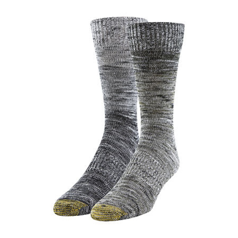 Gold Toe Mens 2 Pk. Ombre Crew Socks Multi Grey