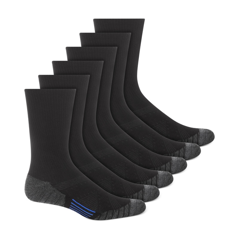 ID Ideology Mens 6-Pk. Rapidry Crew Socks Black ONE SIZE
