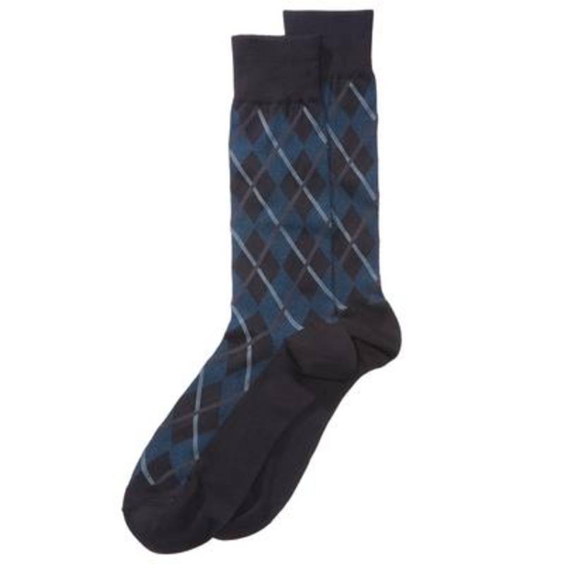 Perry Ellis Portfolio Men's Printed Dress Socks Shoe Navy 7-12