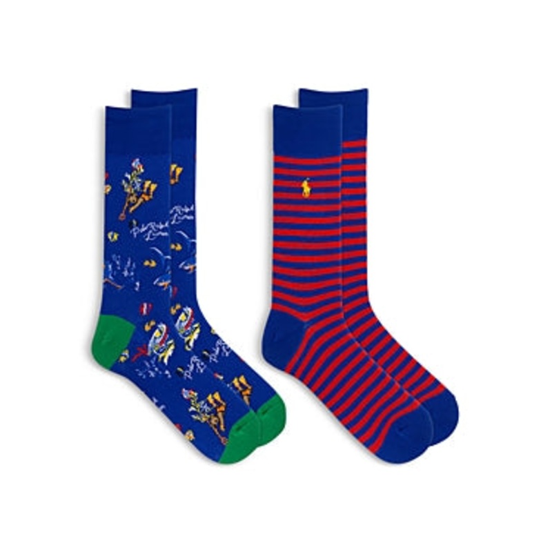 Polo Ralph Lauren Mens Bearwaiian Crew Socks Royal Blue