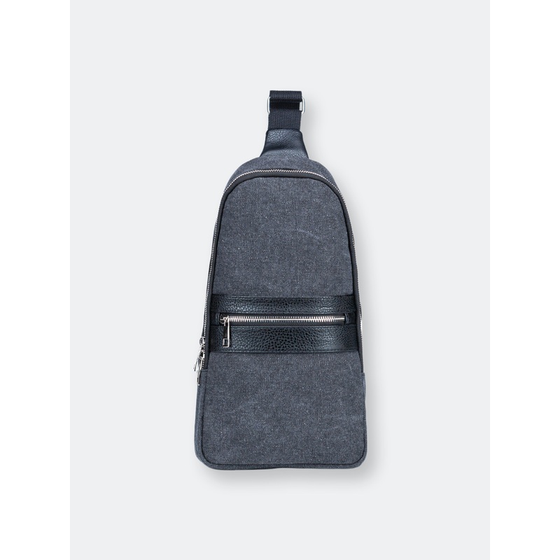 PX Men's Canvas Sling Backpack Bag Black One Size