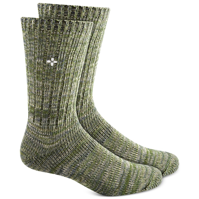 Sun + Stone Men's Marled Logo Crew Socks Green
