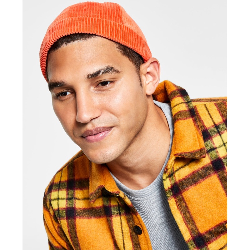 Sun Stone Mens Solid Docker Hat Orange ONE SIZE