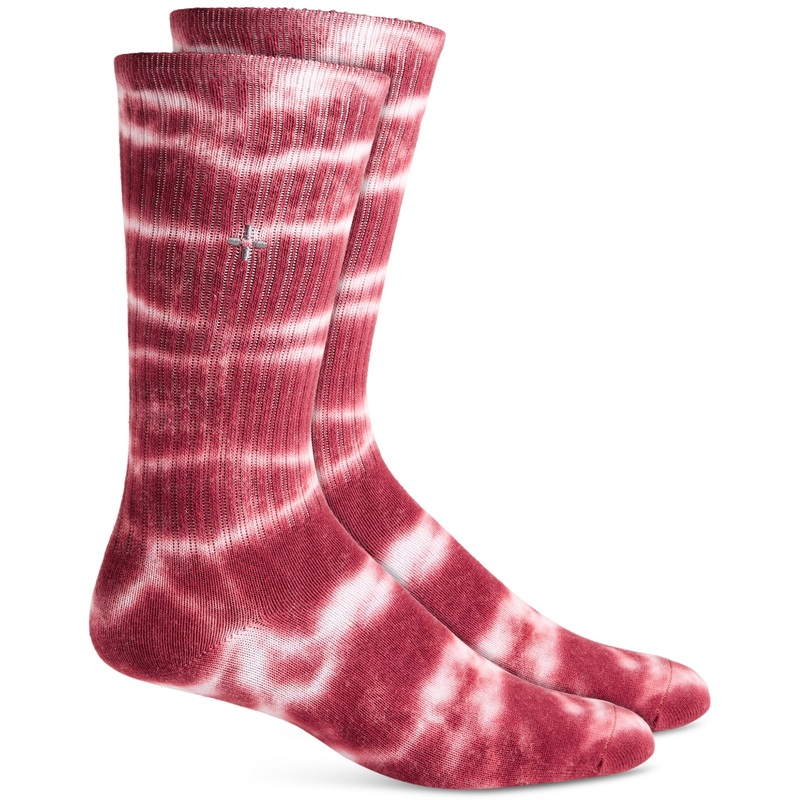Sun + Stone Mens Tie Dye Crew Socks Red