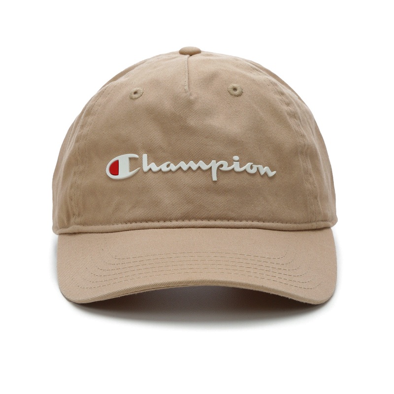 Champion Mens Logo Baseball Hat Tan Adjustable