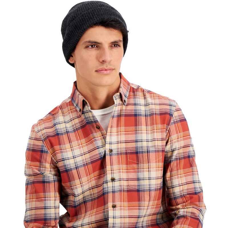 Club Room Mens Cashmere Beanie Hat Grey One Size