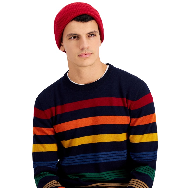 Club Room Mens Cashmere Beanie Hat Red ONE SIZE