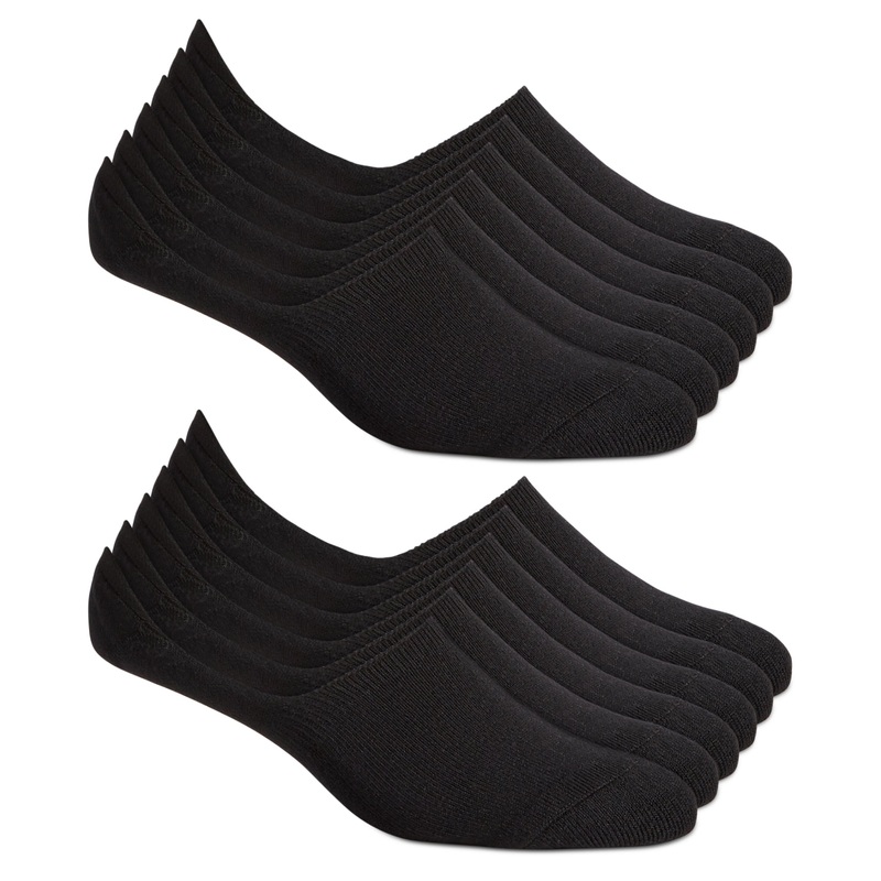 Club Room Mens No Show Socks 12 Pairs Deep Black