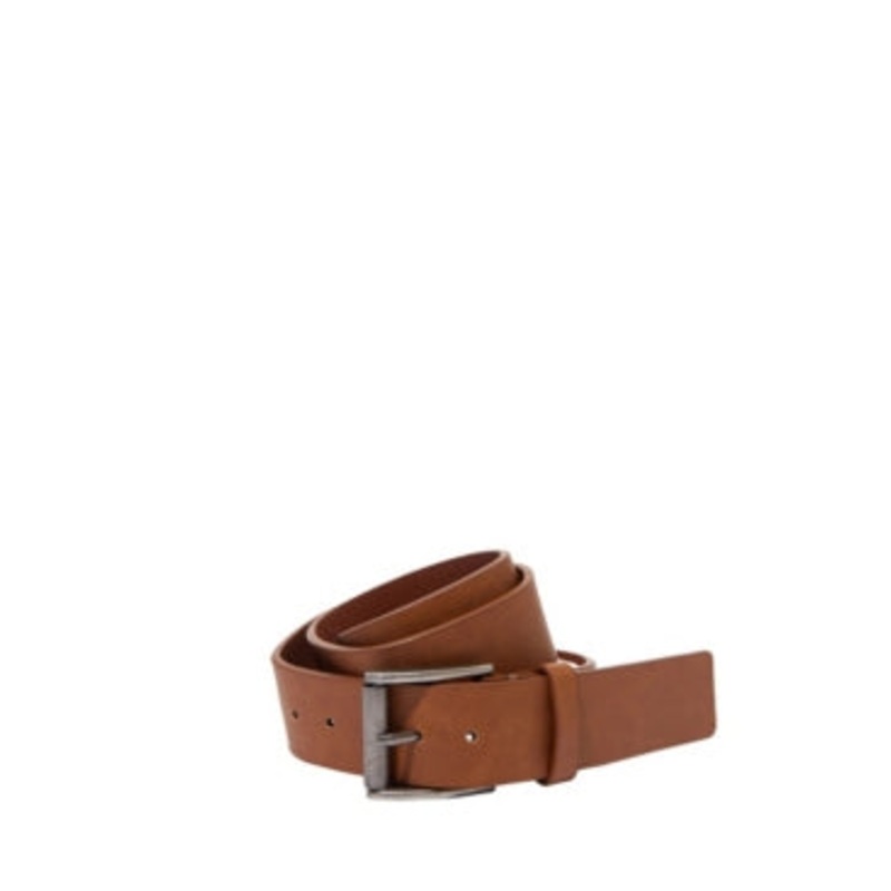 COTTON ON Men's Brown Square Buckle Belt Small - Medium
