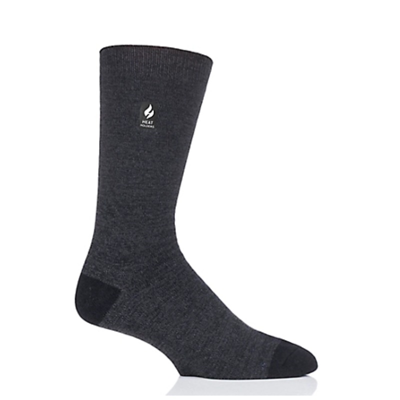 Heat Holders Mens Robin Knit Ultra Lite Thermal Socks 7-12  Charcoal