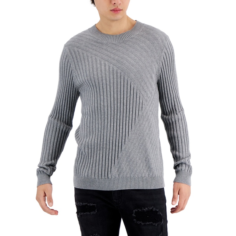 INC International Concepts Men's Tucker Crewneck Sweater Dark Gray XL