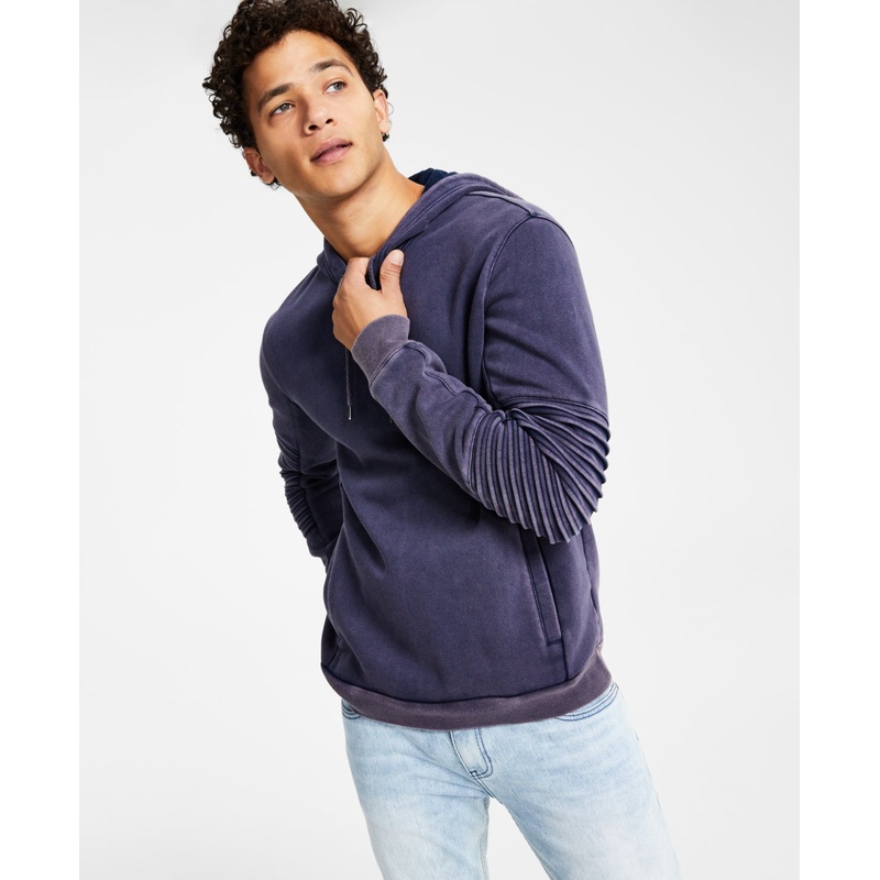 INC International Concepts Mens Moto Hoodie Sweatshirt Small Navy Blue