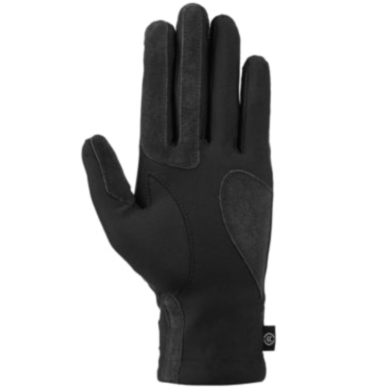 Isotoner Mens Heritage Suede Trimmed Gloves Black Medium Large