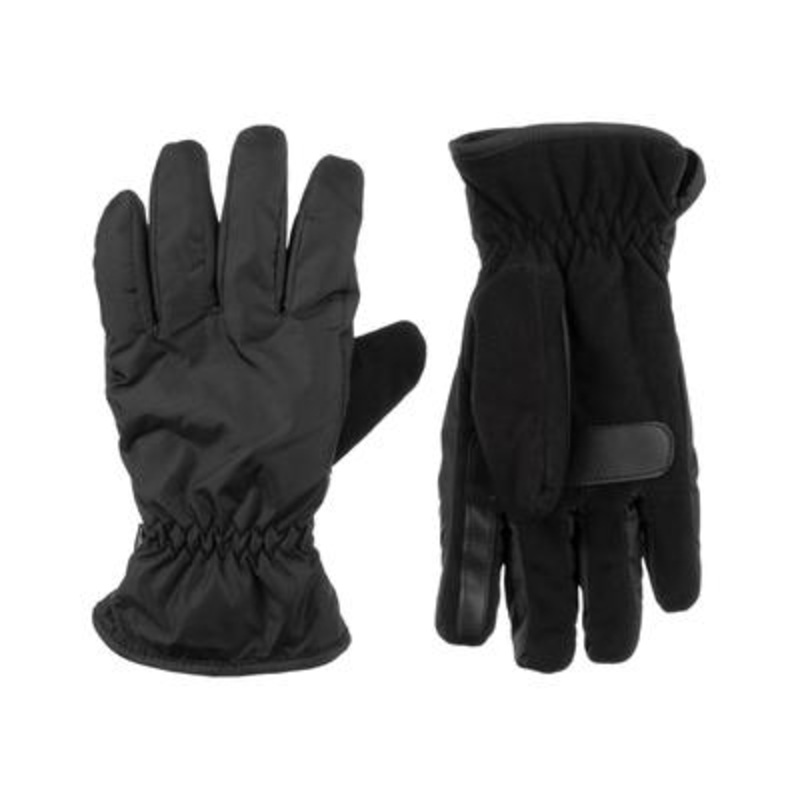Isotoner Mens Slip on Touchscreen Compatible Winter Gloves Black Medium