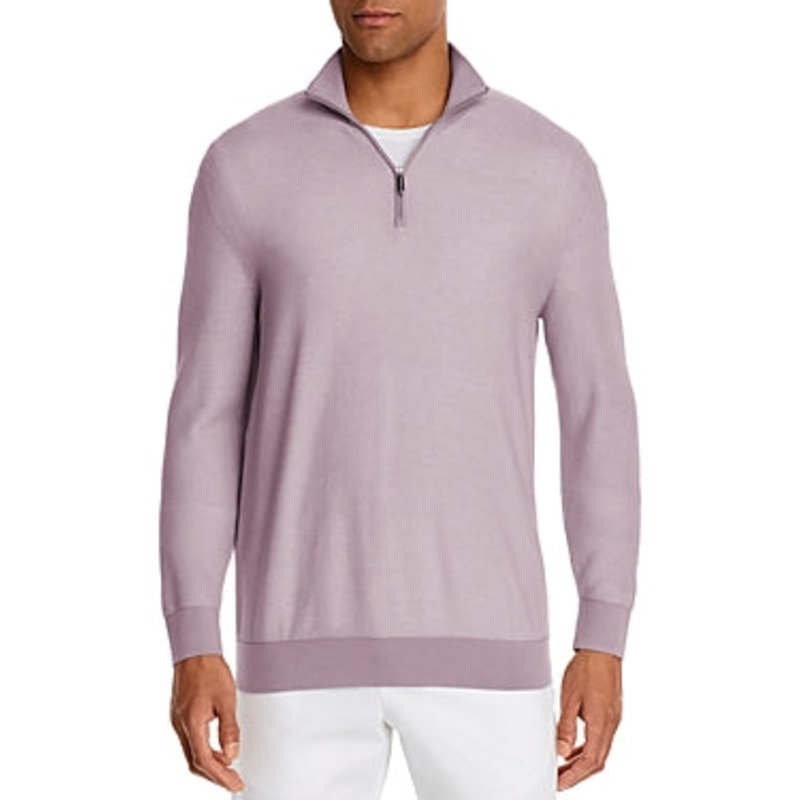 Mens Store 1/4 Zip Sweater XL Lavender Purple Cotton