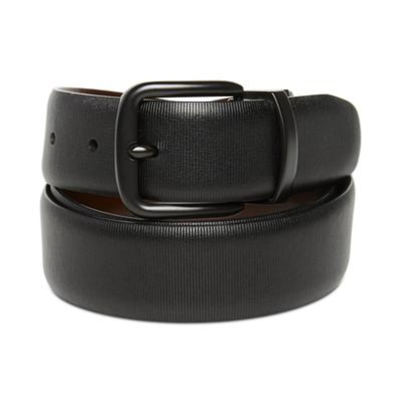 Perry Ellis Portfolio Mens Reversible Dress Belt Black 32