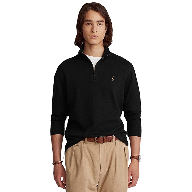 Polo Ralph Lauren Men's Big Tall Quarter-Zip Sweater Black 4XB 4XL Big