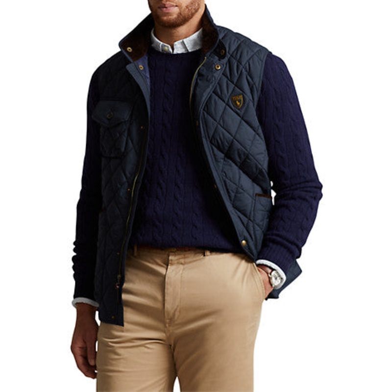 Polo Ralph Lauren Men's Big Tall Water Repellant Quilted Vest Navy Blue 4XL