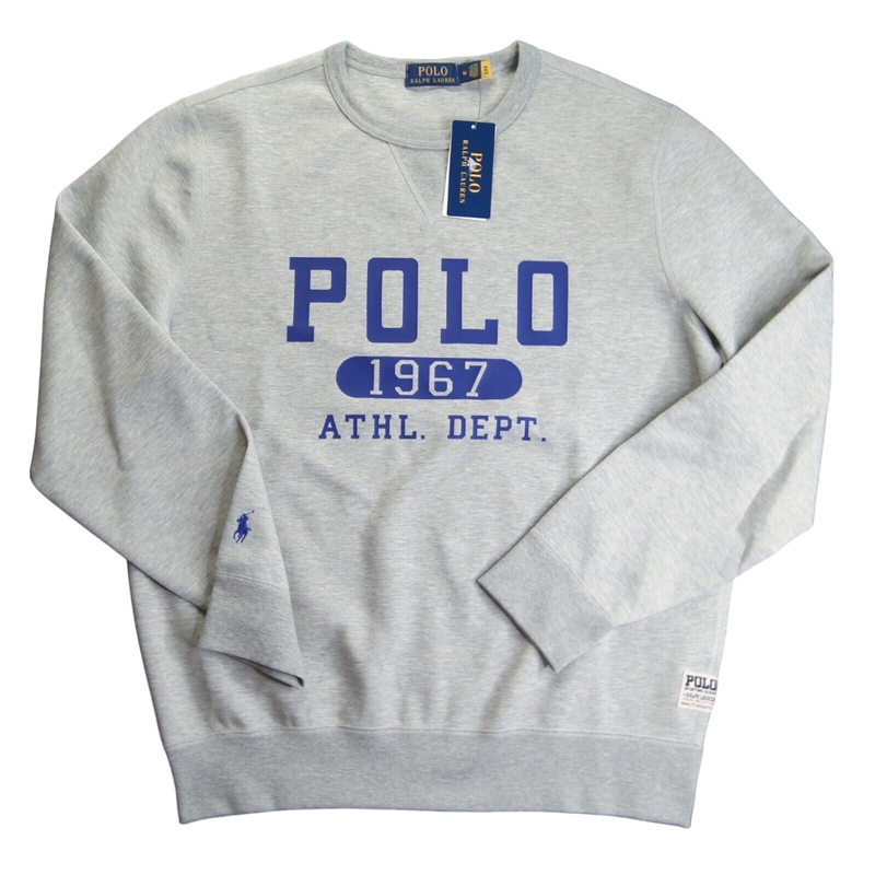 Polo Ralph Lauren Mens Logo Double-Knit Sweatshirt L Andover Heatheractive Royal S/S