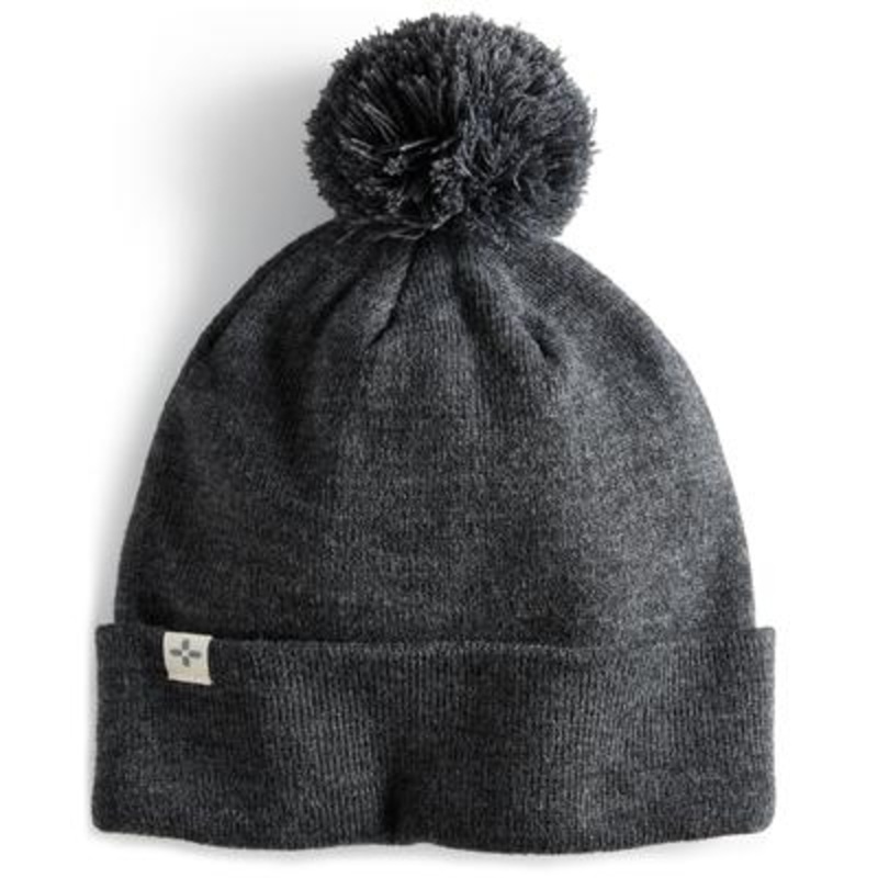 Sun Stone Men's Solid Pom Beanie Hat Grey ONE SIZE