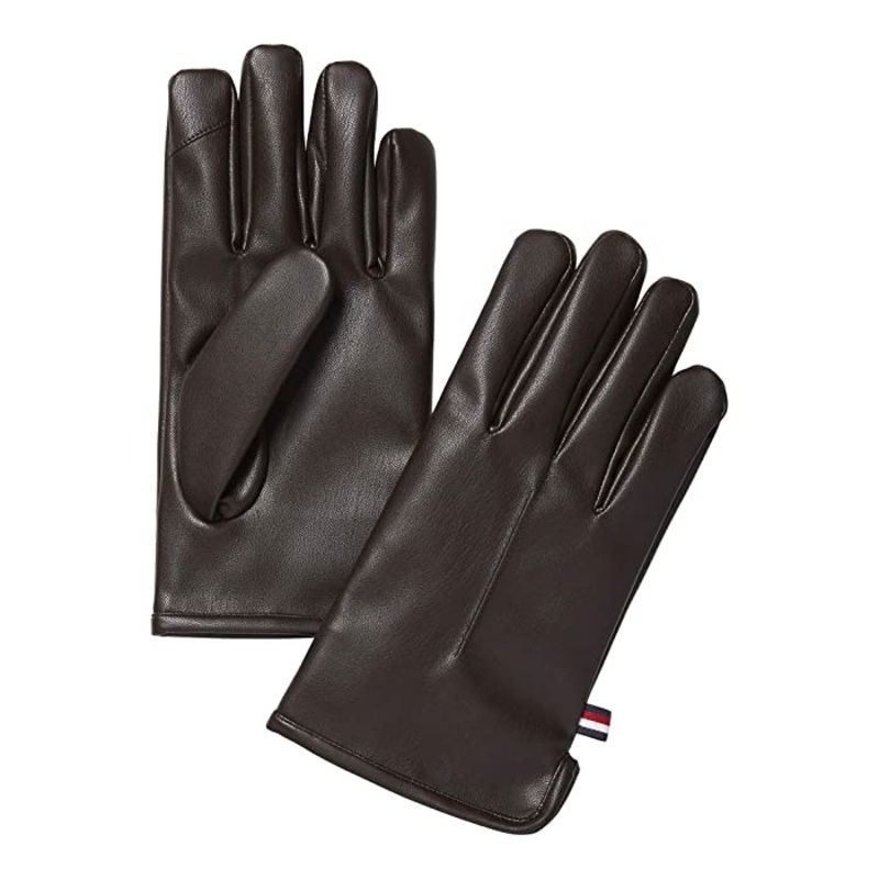 Tommy Hilfiger Mens Touchscreen Gloves Dark Brown XL