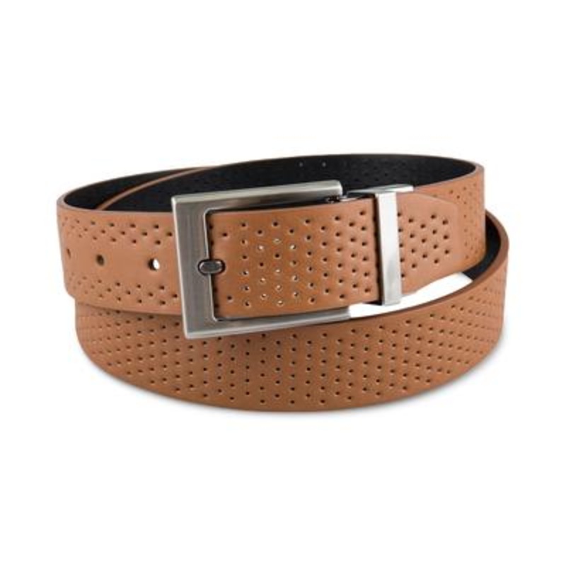 Alfani Men's Reversible Perforated Belt Tan Black Large 38 - 40