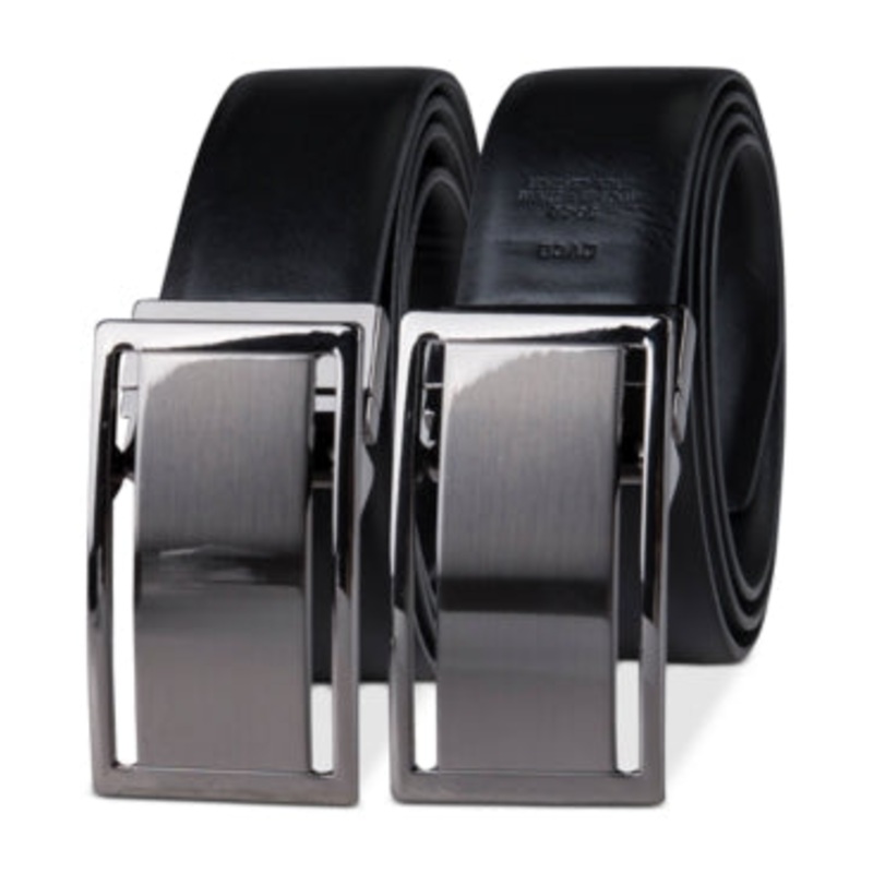 Alfani Mens Reversible Plaque Belt Black Brown 42 - 44 XL