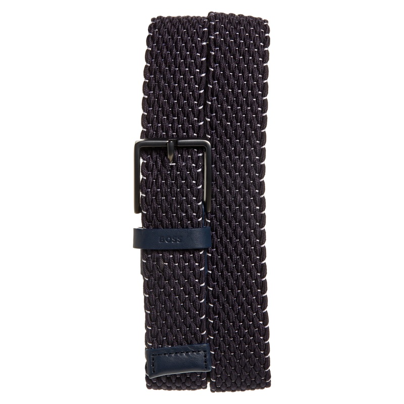 Boss Hugo Boss Men's Webbing Belt Size 42 Navy Blue
