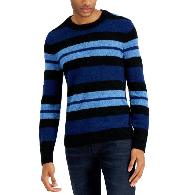 I.N.C. International Concepts Men's Aaron Sweater Navy Blue Large Crewneck