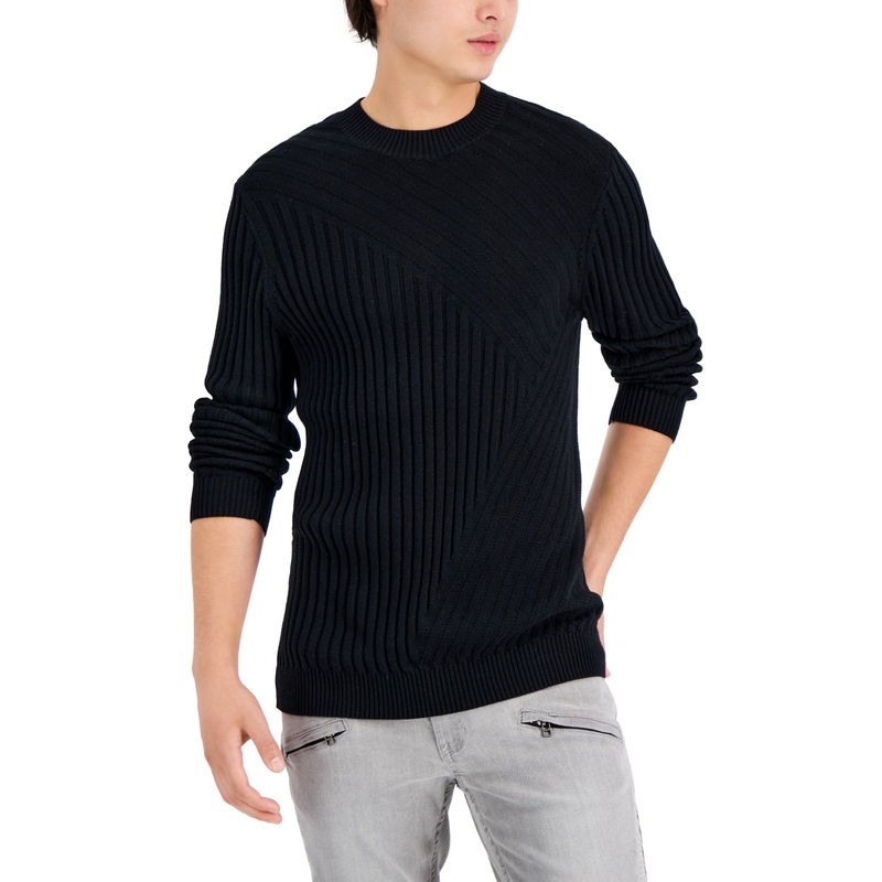 I.N.C. International Concepts Men's Tucker Crewneck Sweater Deepest Black Small