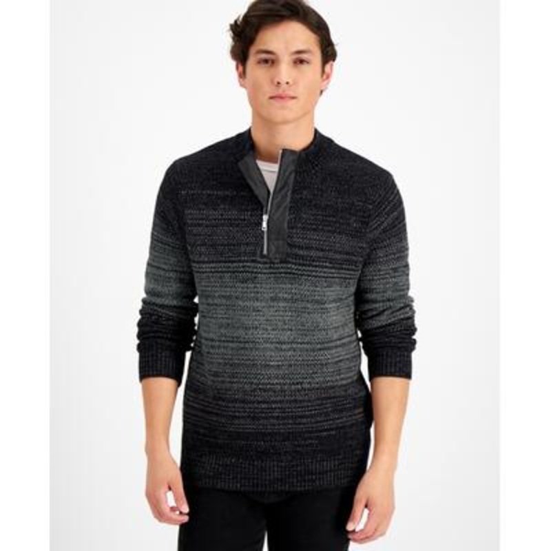 I.N.C. International Concepts Mens Quarter-Zip Ombre Sweater Harbor Grey 2XL XXL