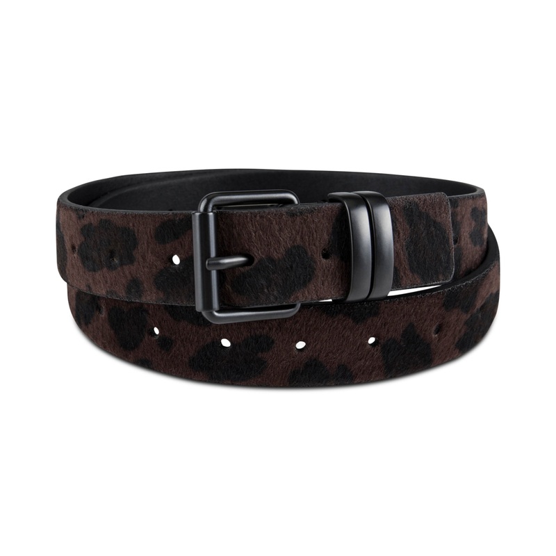 International Concepts Mens Leopard Faux Leather Belt Medium 34 - 36
