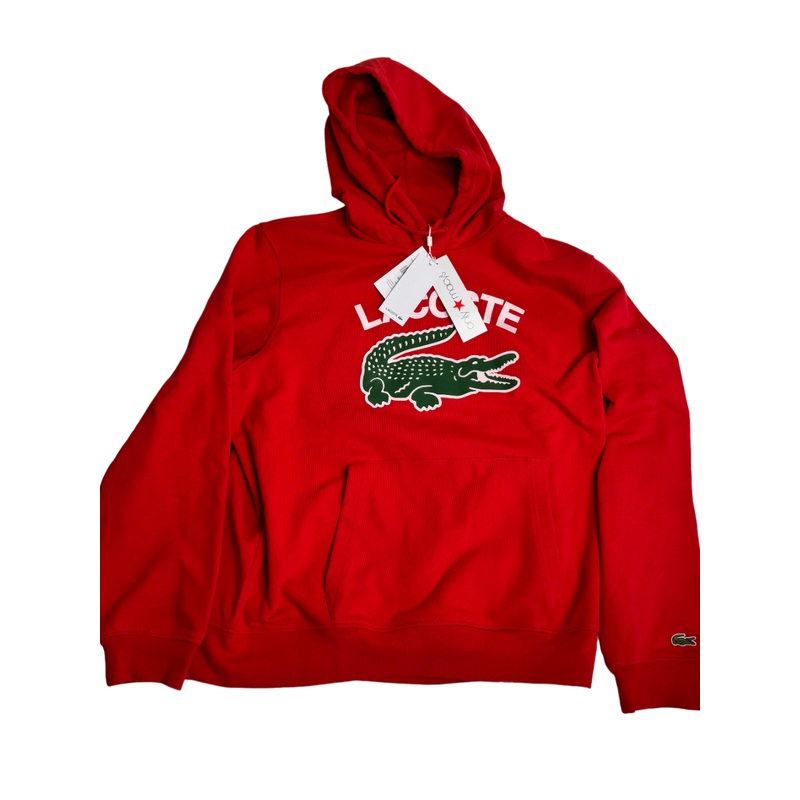 Lacoste Mens Red Hoodie Sweatshirt XL / 6 Logo