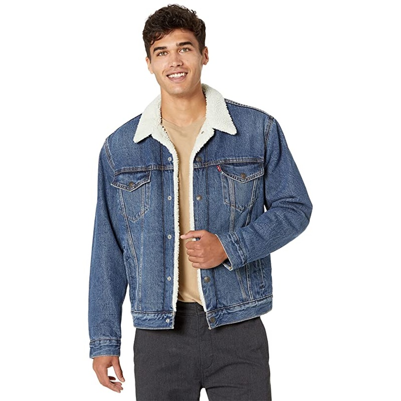 Levis Mens Sherpa Lined Denim Jacket Small Blue jean jacket