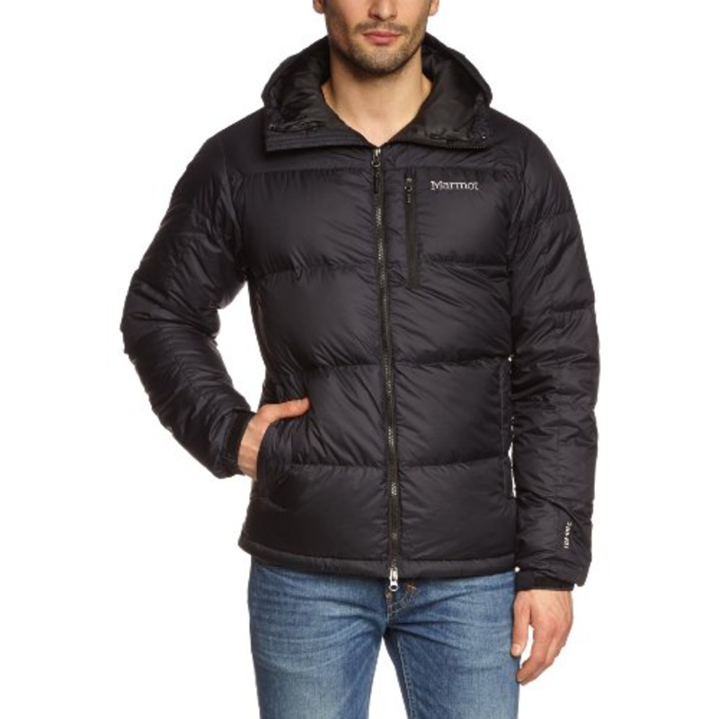 Marmot Mens Guides Down Hoody Coat Puffer Jacket Black Large