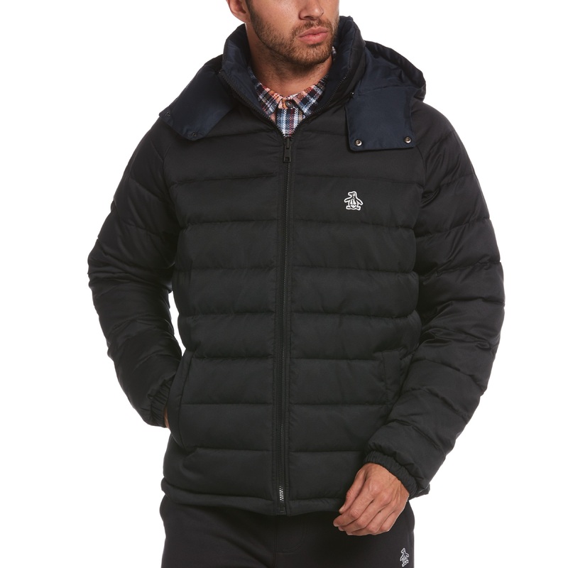 Original Penguin Mens Quilted Puffer Jacket True Black Medium