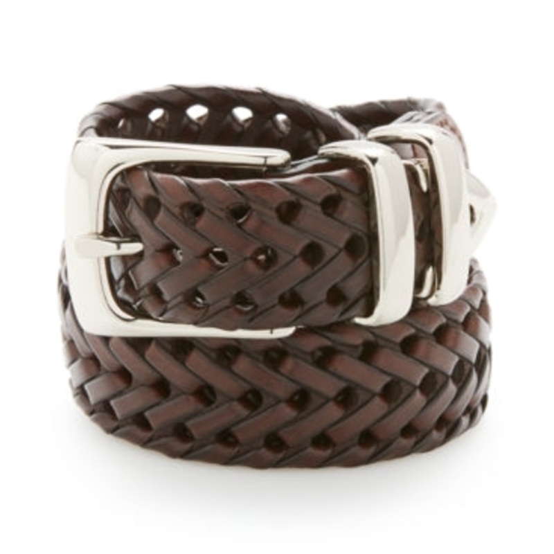 Perry Ellis Portfolio Men's Braided Brown Belt Size 38"