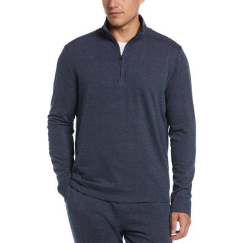 Perry Ellis Portfolio Men's Textured-Knit Dark Blue Sweater Size Large