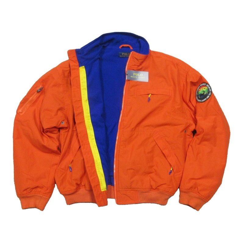 Polo Ralph Lauren Men's College Orange Sportsmen Graphic Fleece Full Zip Jacket Orange Medium