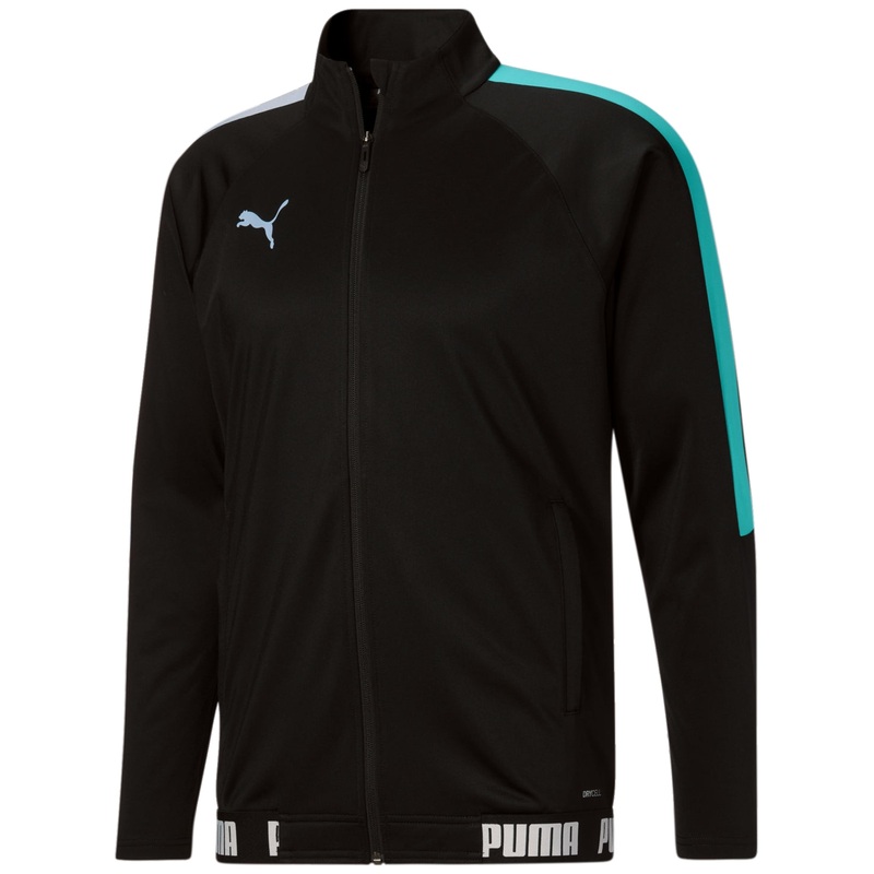 Puma Men's Speed Moisture-Wicking Track Jacket Large Black Aqua Purple