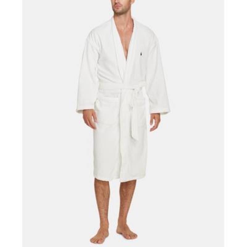 Ralph Lauren Men's Cotton Terry Robe White 3XL-4XL
